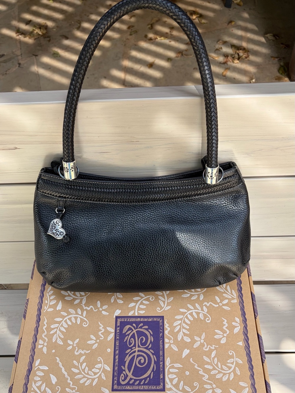 Brighton Black Pebbled Leather Shoulder Bag